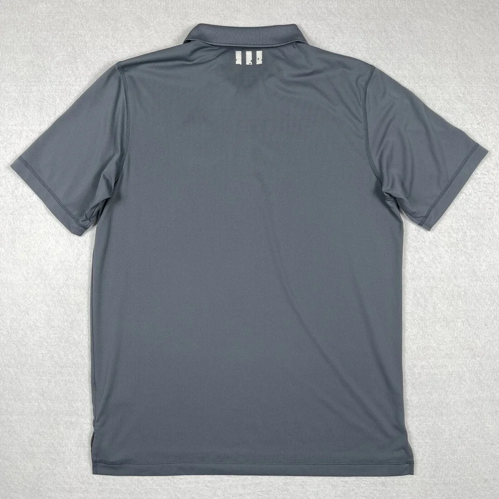 Adidas Polo Shirt Mens Large Gray Golf Brick Landing Plantation‎ Vacation Travel